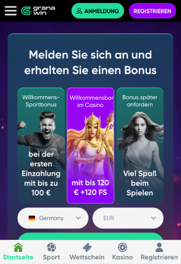 Granawin Mobile Webseite