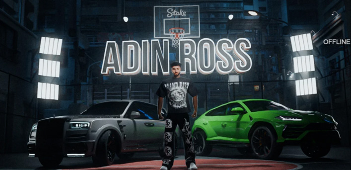 ©kick.com/adinross | Auf kick.com dreht sich für Adin Ross anscheinend alles um Basketball, schnelle Autos und Stake.