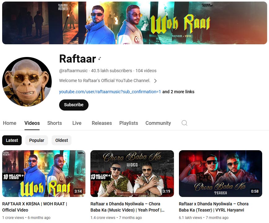 ©youtube.com/@raftaarmusic